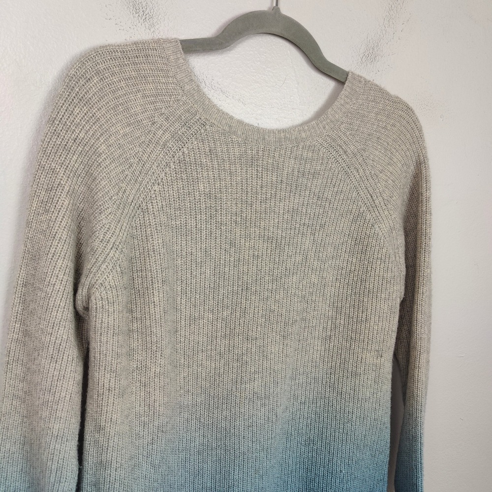 Maje Myster Ombre Wool Cashmere Blend Sweater Womens One Size Grey Blue Gradient - Picture 3 of 10